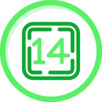 Fourteen Green mix Icon vector