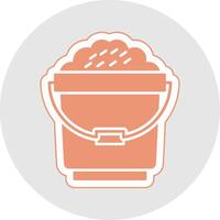 Bucket Glyph Multicolor Sticker Icon vector