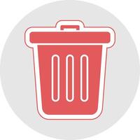 Garbage Glyph Multicolor Sticker Icon vector