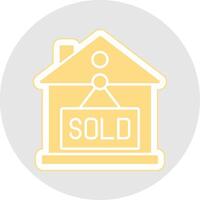 Sold Out Glyph Multicolor Sticker Icon vector