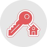 House Key Glyph Multicolor Sticker Icon vector