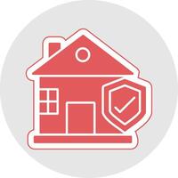 Home Insurance Glyph Multicolor Sticker Icon vector