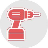 Electric Drill Glyph Multicolor Sticker Icon vector