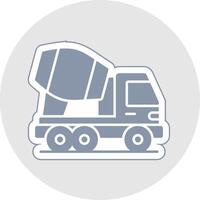 Concrete Mixer Truck Glyph Multicolor Sticker Icon vector