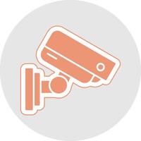 Security Camera Glyph Multicolor Sticker Icon vector