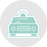 Car Siren Glyph Multicolor Sticker Icon vector