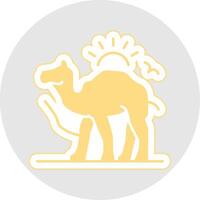 Camel Glyph Multicolor Sticker Icon vector