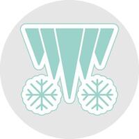 Icicle Glyph Multicolor Sticker Icon vector