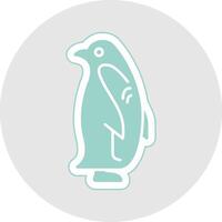 Penguin Glyph Multicolor Sticker Icon vector