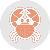 Crab Glyph Multicolor Sticker Icon vector