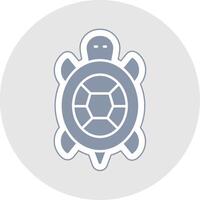 Tortuga glifo multicolor pegatina icono vector