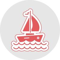 Yacht Glyph Multicolor Sticker Icon vector