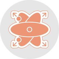 Atom Glyph Multicolor Sticker Icon vector