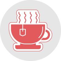 Hot Tea Glyph Multicolor Sticker Icon vector