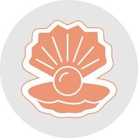 Shell Glyph Multicolor Sticker Icon vector