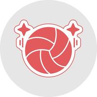 Volleyball Glyph Multicolor Sticker Icon vector