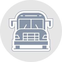 School Bus Glyph Multicolor Sticker Icon vector