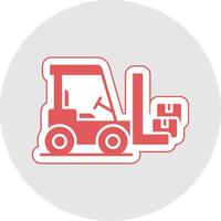 ForkLifter Glyph Multicolor Sticker Icon vector