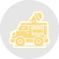 Icecream Van Glyph Multicolor Sticker Icon vector