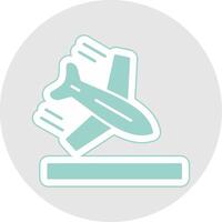 Plane Glyph Multicolor Sticker Icon vector