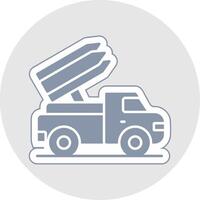 Missile Truck Glyph Multicolor Sticker Icon vector