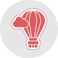 Hot Air Balloon Glyph Multicolor Sticker Icon vector