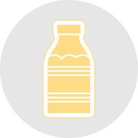 Leche botella glifo multicolor pegatina icono vector