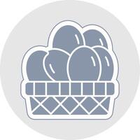 Eggs Basket Glyph Multicolor Sticker Icon vector