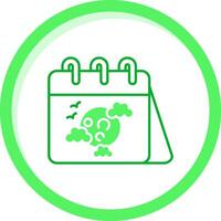 Calender Green mix Icon vector