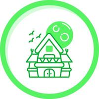 Haunted house Green mix Icon vector