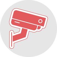 Security Camera Glyph Multicolor Sticker Icon vector