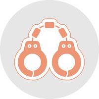 Handcuffs Glyph Multicolor Sticker Icon vector