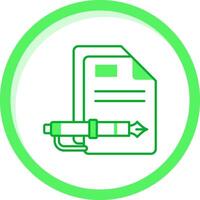 documento verde mezcla icono vector