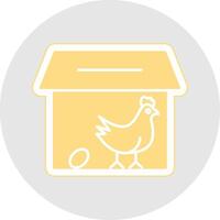 pollo cooperativa glifo multicolor pegatina icono vector