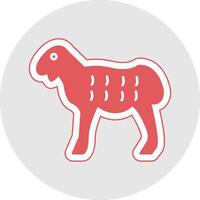 Sheep Glyph Multicolor Sticker Icon vector