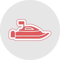 velocidad barco glifo multicolor pegatina icono vector