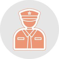 Officer Glyph Multicolor Sticker Icon vector