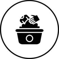 Hand Washing Clothes Vector Icon