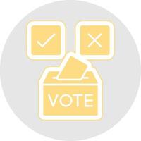 Vote Yes Glyph Multicolor Sticker Icon vector