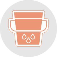 Water Bucket Glyph Multicolor Sticker Icon vector