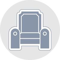 Throne Glyph Multicolor Sticker Icon vector