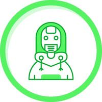 Robot Green mix Icon vector