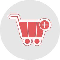 Add To Cart Glyph Multicolor Sticker Icon vector