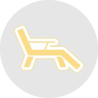 Deck Chair Glyph Multicolor Sticker Icon vector