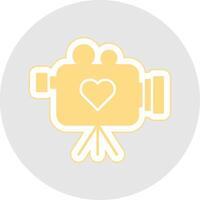 Wedding Video Glyph Multicolor Sticker Icon vector