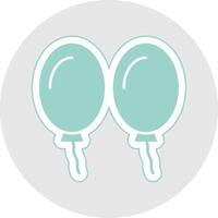 Balloons Glyph Multicolor Sticker Icon vector