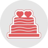 Wedding Cake Glyph Multicolor Sticker Icon vector