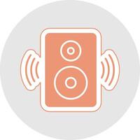Speaker Glyph Multicolor Sticker Icon vector