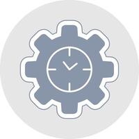 Efficient Time Glyph Multicolor Sticker Icon vector