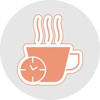 descanso hora glifo multicolor pegatina icono vector